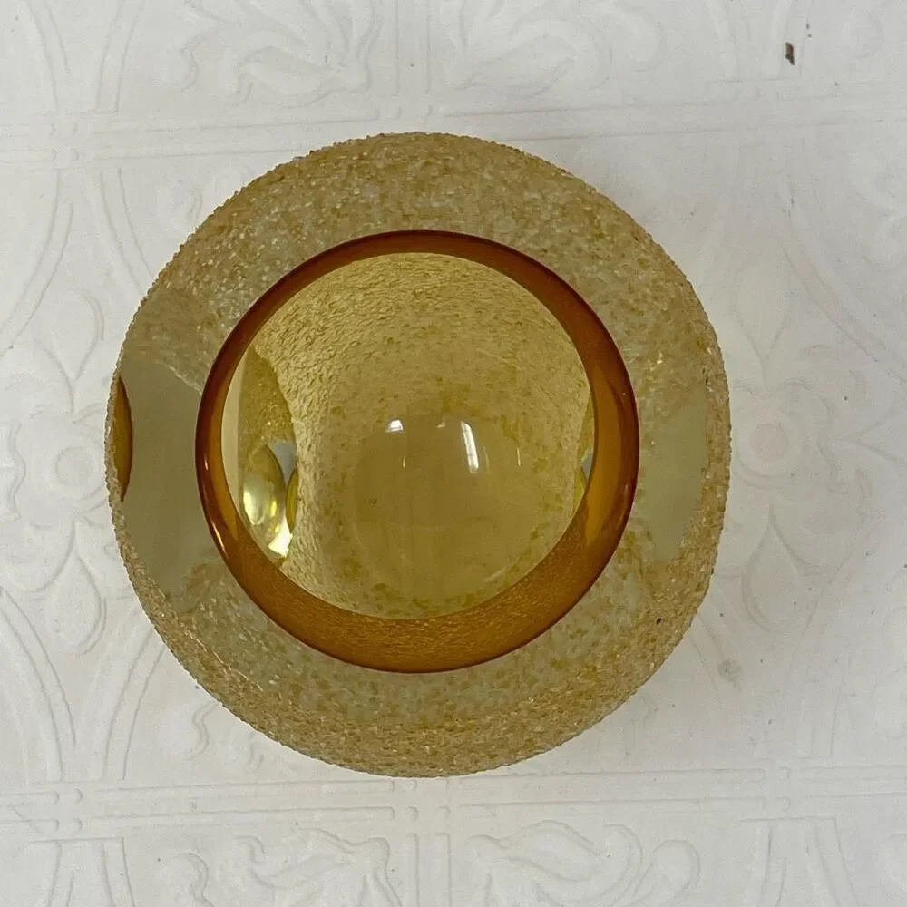 Fifth Avenue Amber Crystal Frosted Votive Candle Holder